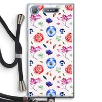 Bloemetjes: Sony Xperia XZ1 Transparant Hoesje met koord