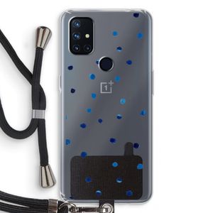 Blauwe stippen: OnePlus Nord N10 5G Transparant Hoesje met koord