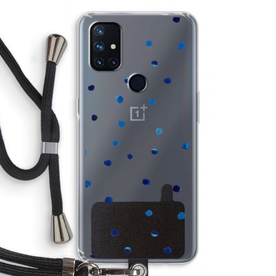 Blauwe stippen: OnePlus Nord N10 5G Transparant Hoesje met koord