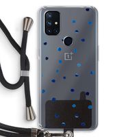 Blauwe stippen: OnePlus Nord N10 5G Transparant Hoesje met koord