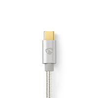 Nedis CCTB60600AL10 USB-kabel 1 m USB 2.0 USB A USB C Aluminium - thumbnail