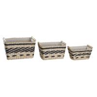 Mandenset DKD Home Decor Polyester Koloniaal Vezel (38 x 26 x 24 cm)