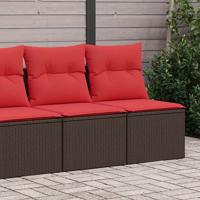 2-delige Loungeset met kussens poly rattan acacia bruin