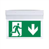 LED Noodverlichting met accu - 2 Watt - Opbouw - Plafondinstallatie - 6000K Daglicht wit - Samsung LEDs - Incl. pictogram met vluchtwegaanduiding - Opbouwarmatuur