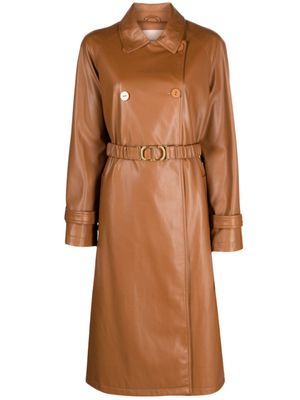 TWINSET manteau ceinturé à boutonnière croisée - Marron