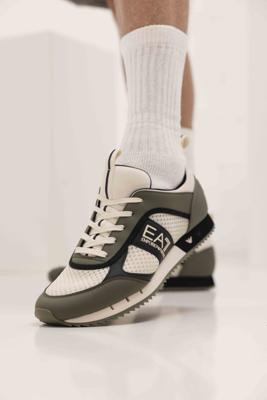 Emporio Armani EA7 Black & White Sneakers Heren Donkergroen - Maat 42 - Kleur: Donkergroen | Soccerfanshop