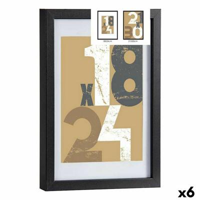 Fotolijsten 24 x 2,5 x 32,5 cm Zwart Glas Hout MDF (6 Stuks)