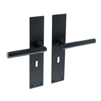 Intersteel Deurklink jura schild zwart 250x55x2mm sleutelgat 56mm