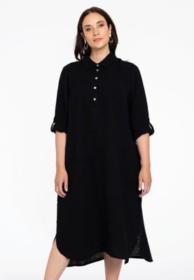 Yoek Jurk met zakken | Zwart | Maat 50/52