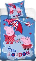Peppa Pig Londen Dekbedovertrek 140 x 200 cm katoen
