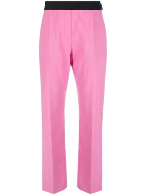 MSGM pantalon fuselé à ceinture logo - Rose