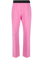 MSGM pantalon fuselé à ceinture logo - Rose