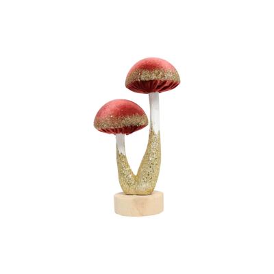Ornament paddenstoelen S roze 10x6x18cm
