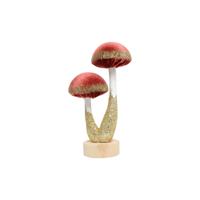 Ornament paddenstoelen S roze 10x6x18cm