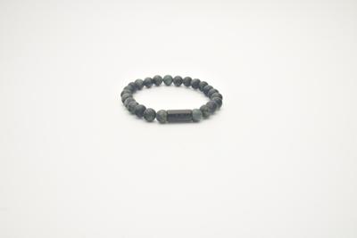 JOSH Heren Armband met Natuursteen Mat Groen | 09313-BRA