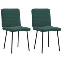 Eetkamerstoelen 2 st fluweel donkergroen