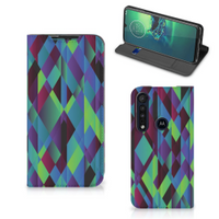 Motorola G8 Plus Stand Case Abstract Green Blue - thumbnail