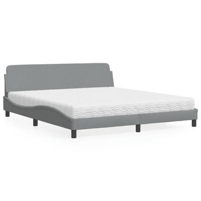 Bed met matras "Dover" stof lichtgrijs 180x200 cm