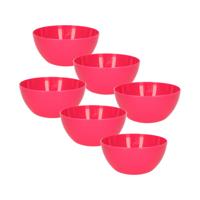 Plasticforte Schaaltjes - 6x stuks - kunststof - kommetjes - dessert/ontbijt - D14 x H6 cm - fuchsia