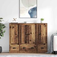 Hoge kast met lade 3 pcs Oud Hout Bewerkt hout