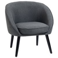 HOMCOM eetkamerstoel woonkamer stoel bureaustoel gestoffeerde stoel modern polyester hout grijs 71 x 65 x 75 cm | Aosom Netherlands