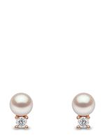 Yoko London boucles d'oreilles en or rose 18ct pavées de diamants