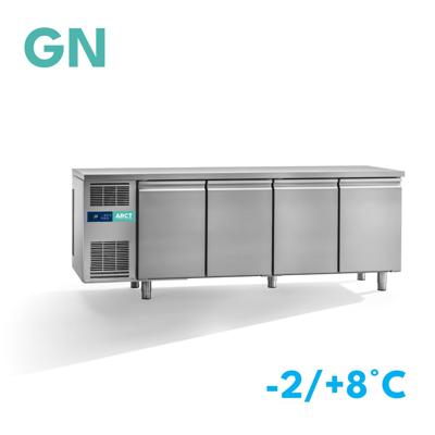 Dieptekoelwerkbank | 4 deurs GN | standaard werkblad | stekkerklaar