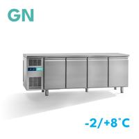 Dieptekoelwerkbank | 4 deurs GN | standaard werkblad | stekkerklaar