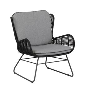WOOOD Loungestoel 'Grace' Rope, kleur Antraciet