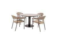 Sienna diningset met Sarah tafel terre printed keramiek rond dia. 120 cm Taste - Taste
