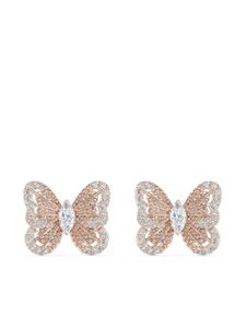 DE BEERS boucles d'oreilles Portrait of Nature Butterfly en or rose 18ct serties de diamants