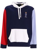 Polo Ralph Lauren hoodie colour block à motif Bear - Bleu - thumbnail