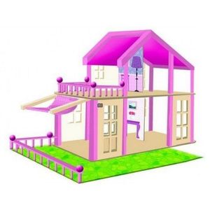 Houten poppenhuis Britta roze