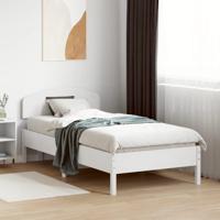 Bedframe zonder matras massief grenenhout wit 90x190 cm