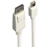 LINDY 41056 DisplayPort-kabel Aansluitkabel Mini DisplayPort-stekker, DisplayPort-stekker 1.00 m Wit