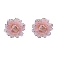 2x stuks decoratie bloemen lichtroze met veertjes op clip 11 cm