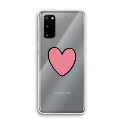 Hartje: Samsung Galaxy S20 Transparant Hoesje