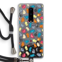 Kleurrijke katten: OnePlus 8 Transparant Hoesje met koord
