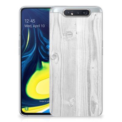 Samsung Galaxy A80 | Bumper Hoesje | White Wood