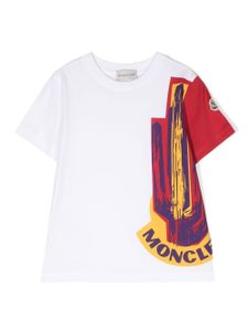 Moncler Enfant t-shirt imprimé à patch logo - Blanc