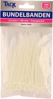 100 Tiewraps / bundelbandjes 2,5x100mm transparant PA66