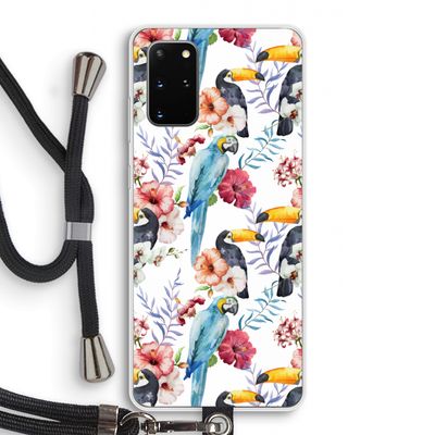 Bloemen tukan: Samsung Galaxy S20 Plus Transparant Hoesje met koord