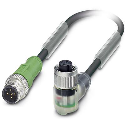 Phoenix Contact 1694651 Sensor/actuator connector, geassembleerd M12 Aantal polen (sensoren): 5 Stekker, recht, Bus, haaks 1.50 m 1 stuk(s) Piece