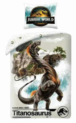 Jurassic World Dekbedovertrek Titanosaurus 140 x 200 cm - polyester- 70 x 90 cm