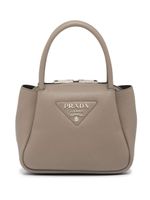 Prada mini sac en cuir à plaque logo - Gris - thumbnail