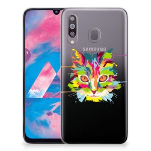 Samsung Galaxy M30 Telefoonhoesje met Naam Cat Color