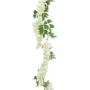 Chaks Blauweregen/wisteria - slinger - kunstbloemen - wit - 110 cm - kunstplanten