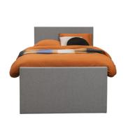 Leen Bakker - Boxspring Met Voetbord Liv Egaal - Licht - 120x200 Cm - Slanke Poot - Stof - Grijs