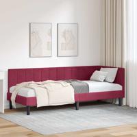 Hoekbedframe met hoofdeinde Wijnrood 80 x 200 cm Fluweel