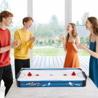 Airhockeytafel met 12V Motor & 2 Pucks & 2 Sliders Elektrische Air Hockey Speeltafel Luchthockey